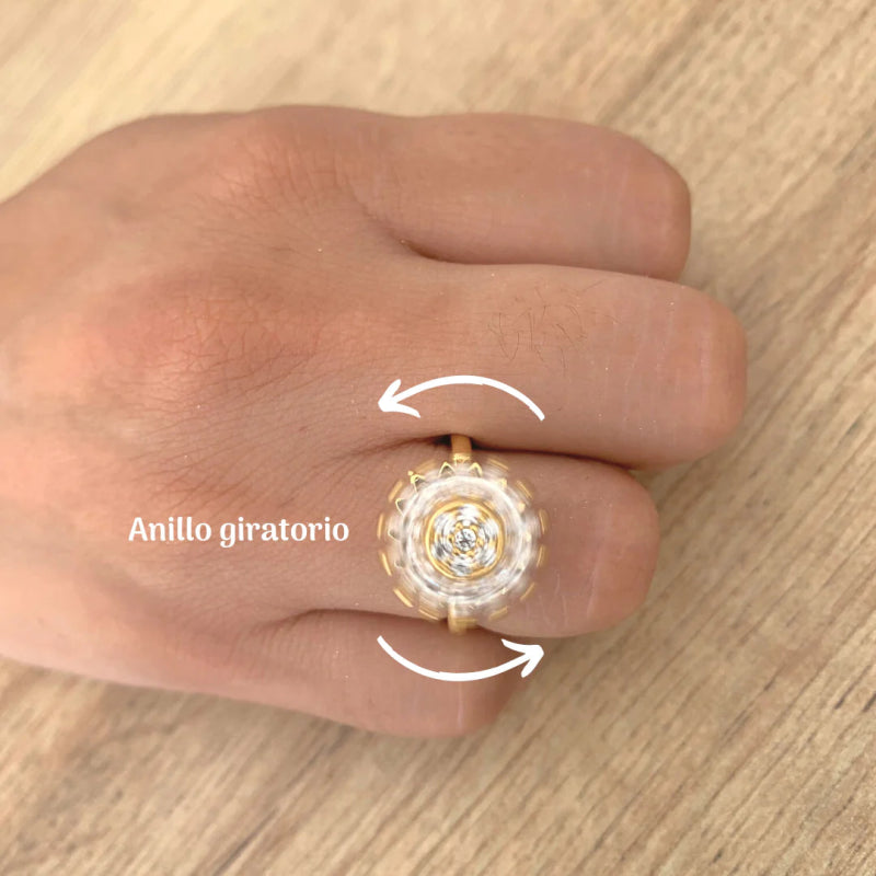 🌻 Anillo Girasol Bañado en ORO de 14K con zircones 🌻 - Nancy Shop