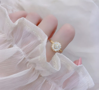 🌻 Anillo Girasol Bañado en ORO de 14K con zircones 🌻 - Nancy Shop